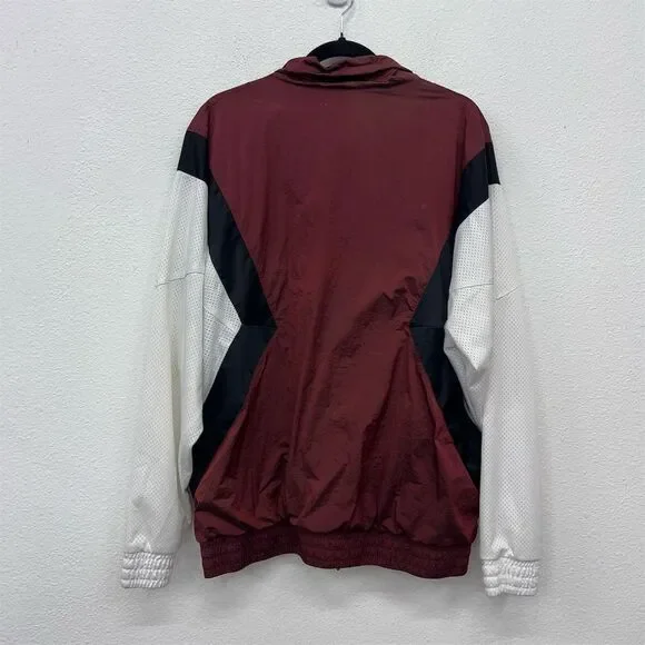 Nike Jordan II Jacket Men's Large Red/White Light Full Zip Flight Warm‎ Up